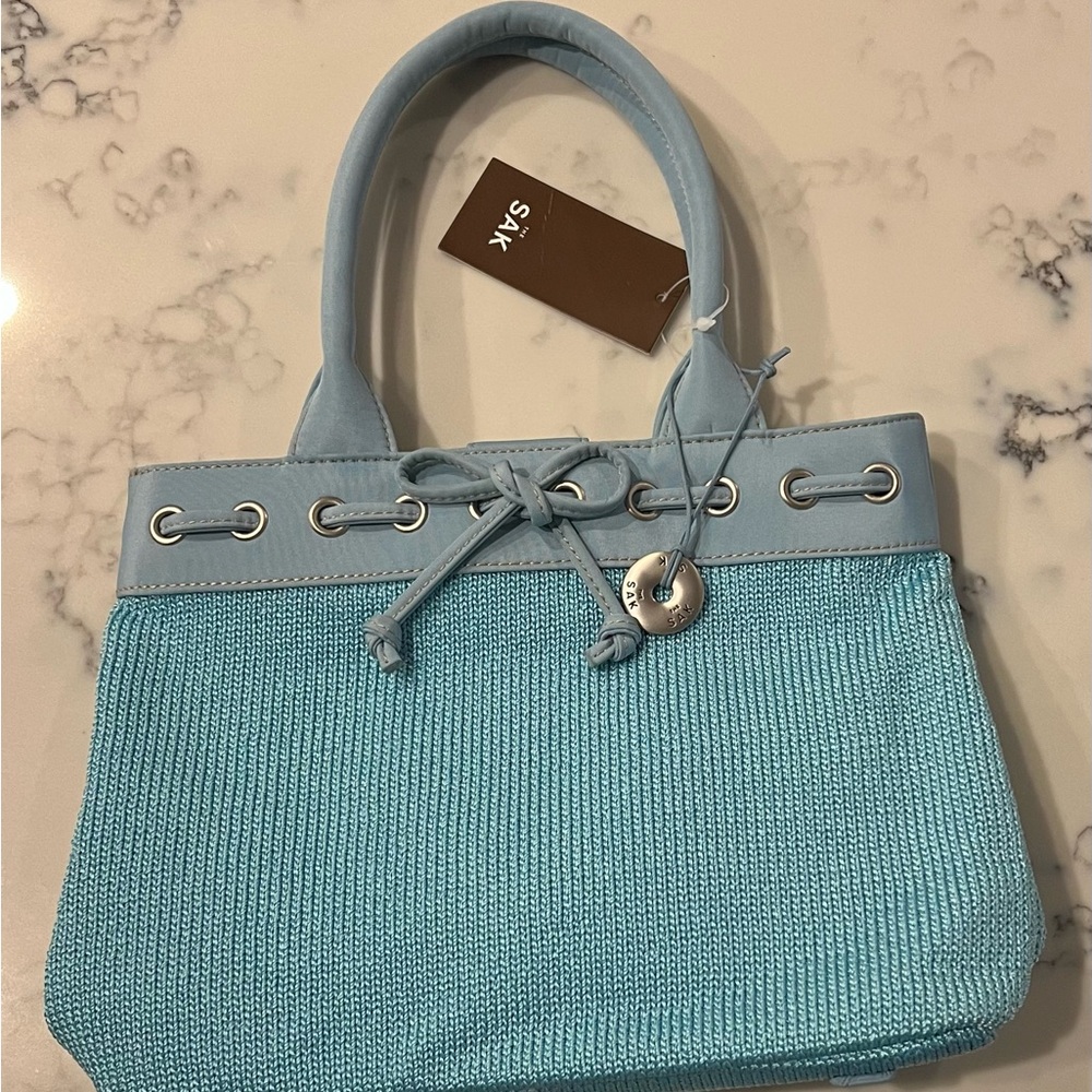 The Sak Light Blue Crochet Tote Bag - Picture 2 of 10